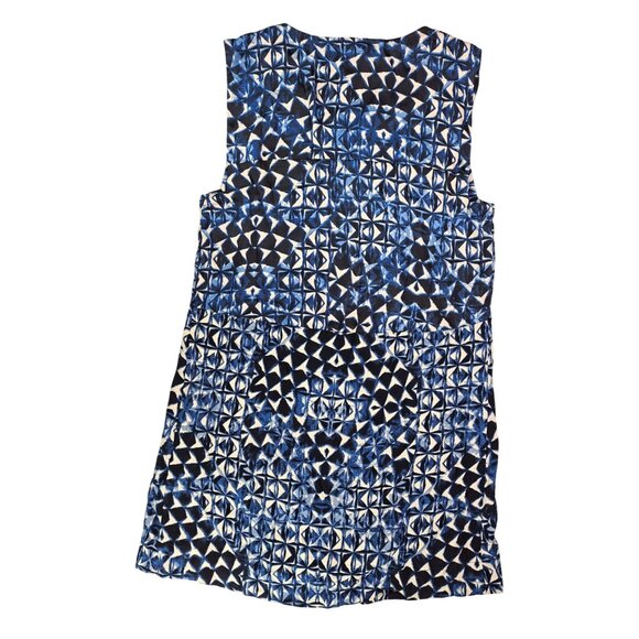 Lucky Brand Blue White Sleeveless Geometric Print Shift Dress XS New with Tags - Picture 3 of 7
